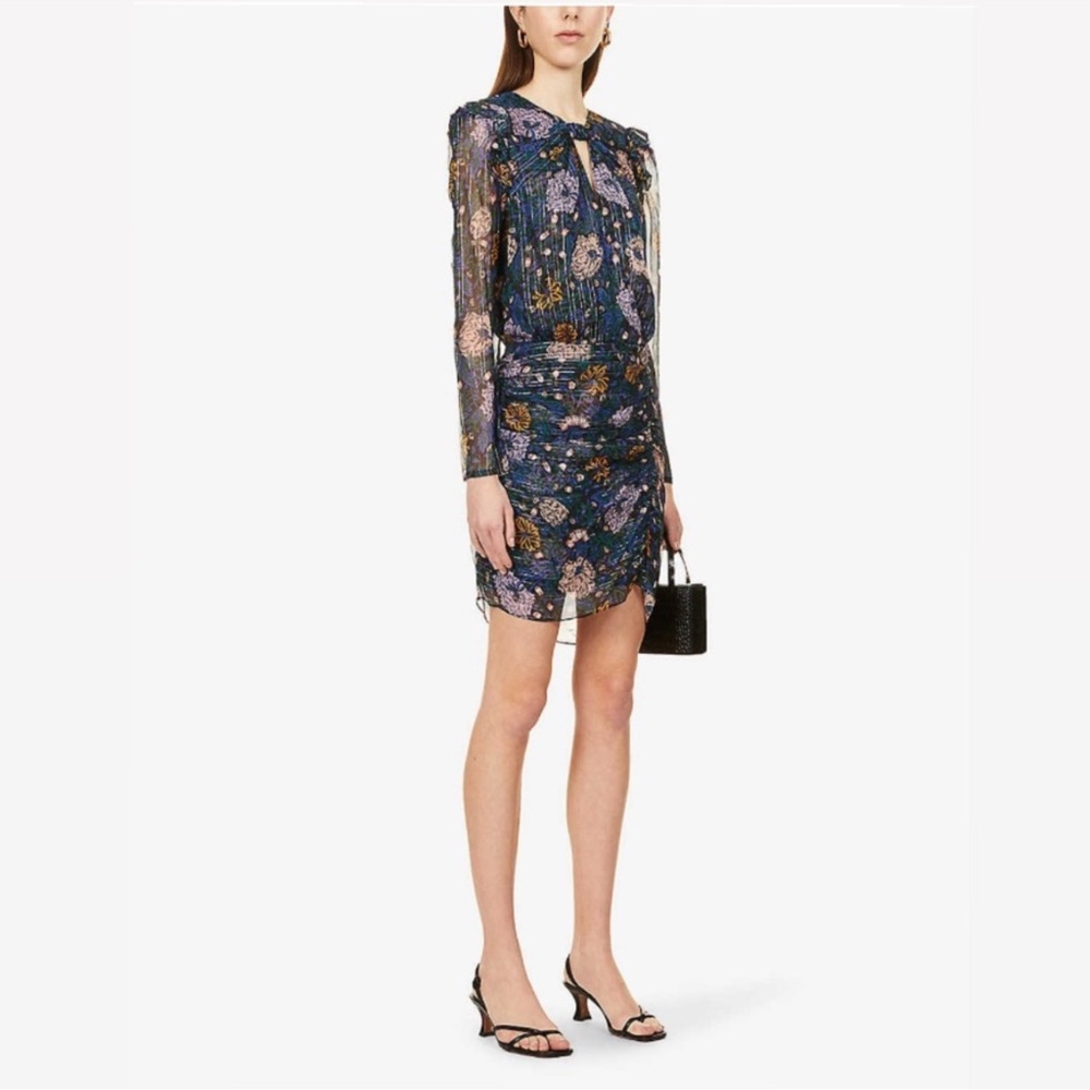 Veronica Beard Peppa Floral Silk Longsleeve Mini dress Size 8